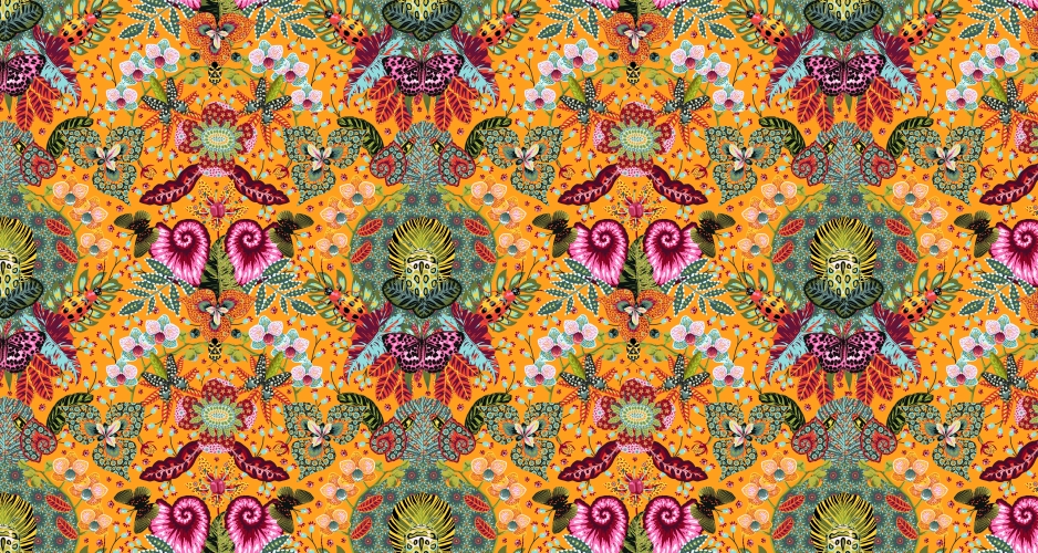 Baumwolle Patchwork - Odile Bailloeul - Tropicalism - Insectopia Yellow